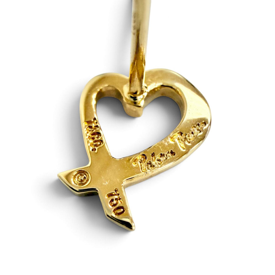 極美品△TIFFANY&amp;Co. ティファニー パロマピカソ ラビングハート ピアス アクセサリー 750 YG K18 イエローゴールド 重量1.9g レディース