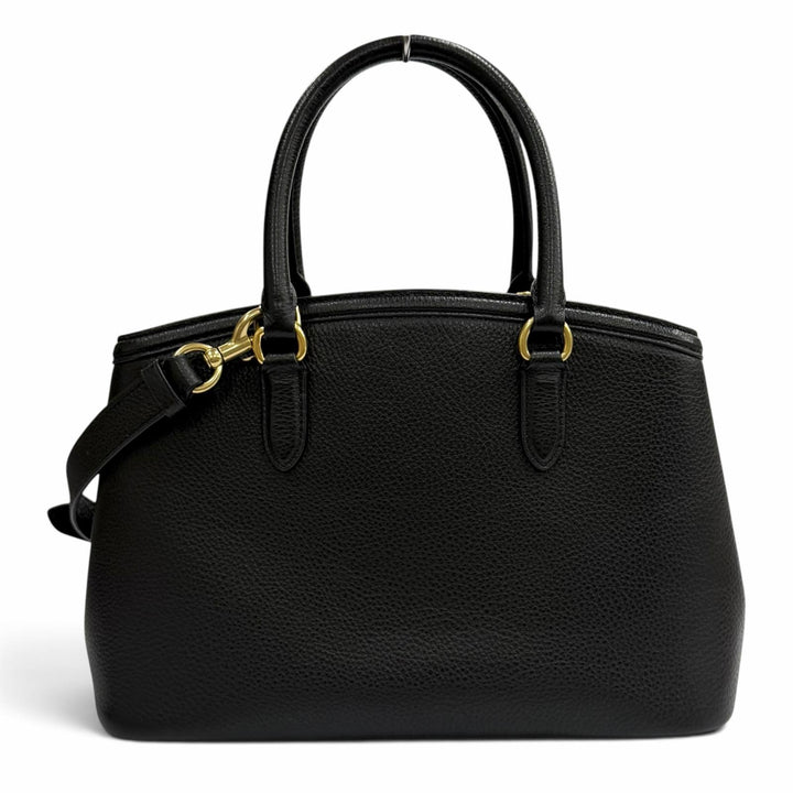 極美品★COACH コーチ CU024 チャーム付 レガシー キャリーオール 2WAY レザー トートバッグ ショルダーバッグ ブラック レディース