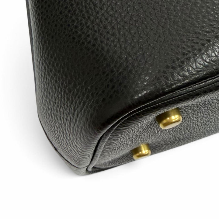 極美品★COACH コーチ CU024 チャーム付 レガシー キャリーオール 2WAY レザー トートバッグ ショルダーバッグ ブラック レディース
