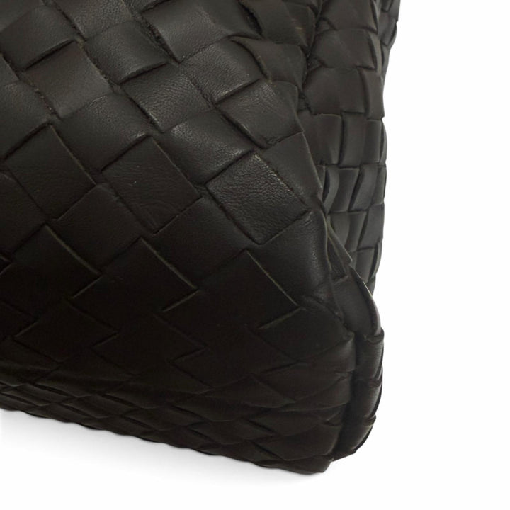 極美品□BOTTEGAVENETA ボッテガヴェネタ 113095 レザー イントレチャート ブリーフケース ダークブラウン イタリア製 メンズ 保存袋付き