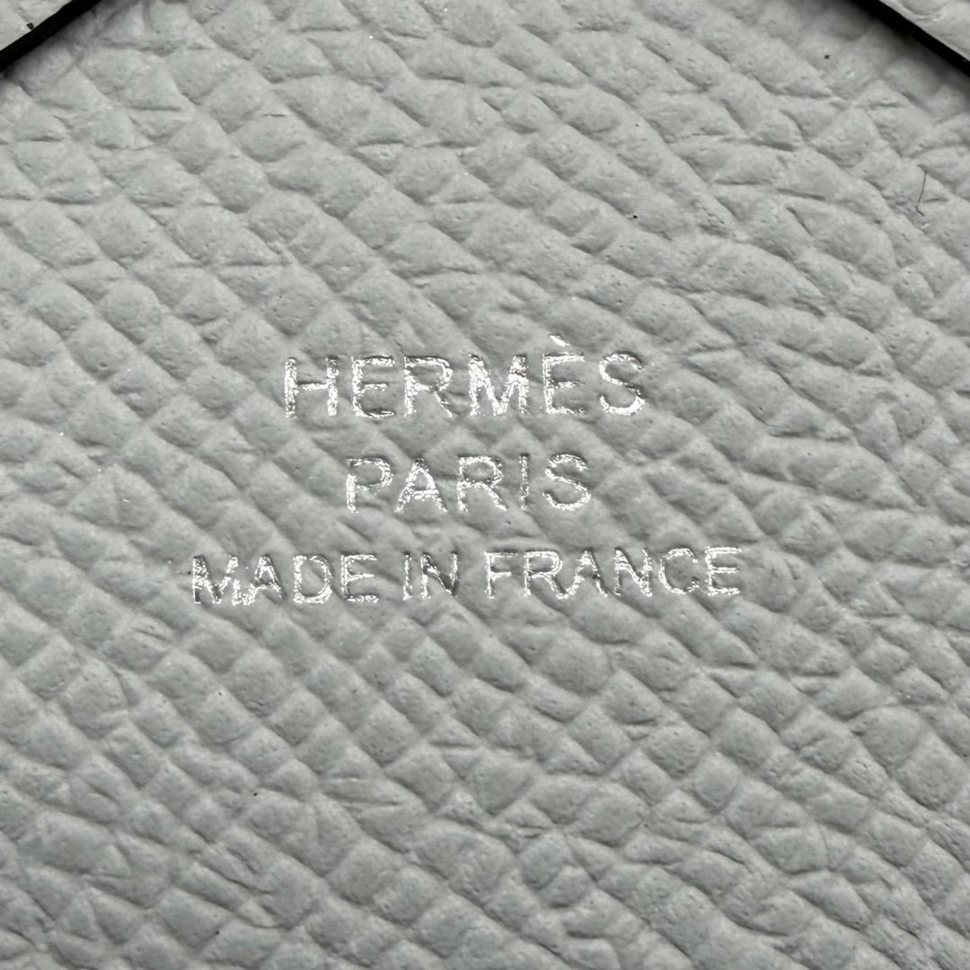 未使用品☆HERMES エルメス カルヴィ デュオ ヴォーエプソン ブルーグラシエ シルバー金具 セリエ金具 財布 K刻印 フランス製 袋付
