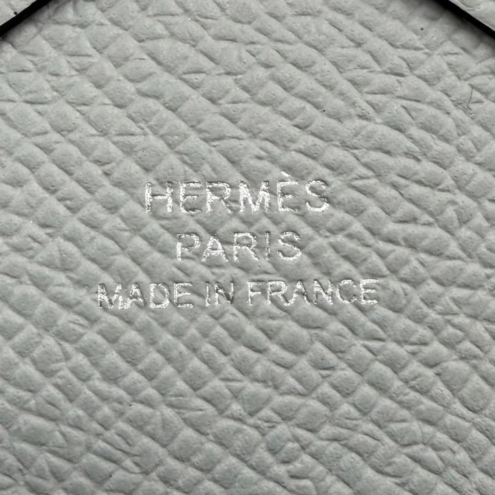 未使用品☆HERMES エルメス カルヴィ デュオ ヴォーエプソン ブルーグラシエ シルバー金具 セリエ金具 財布 K刻印 フランス製 袋付