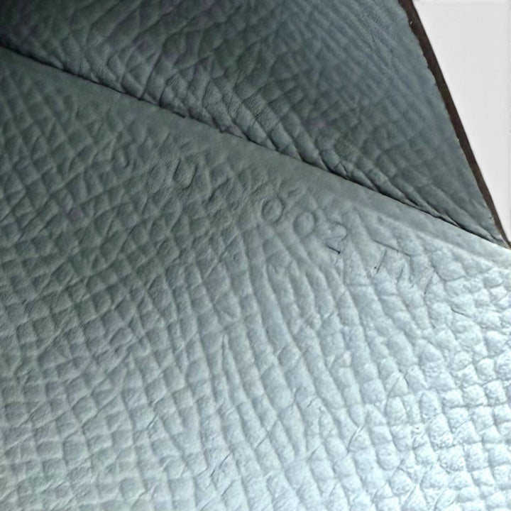 未使用品☆HERMES エルメス カルヴィ デュオ ヴォーエプソン ブルーグラシエ シルバー金具 セリエ金具 財布 K刻印 フランス製 袋付