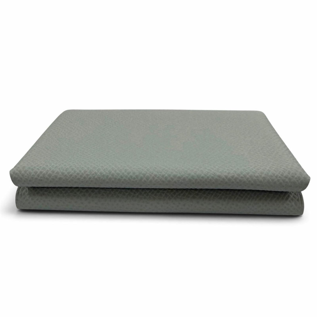 未使用品☆HERMES エルメス カルヴィ デュオ ヴォーエプソン ブルーグラシエ シルバー金具 セリエ金具 財布 K刻印 フランス製 袋付
