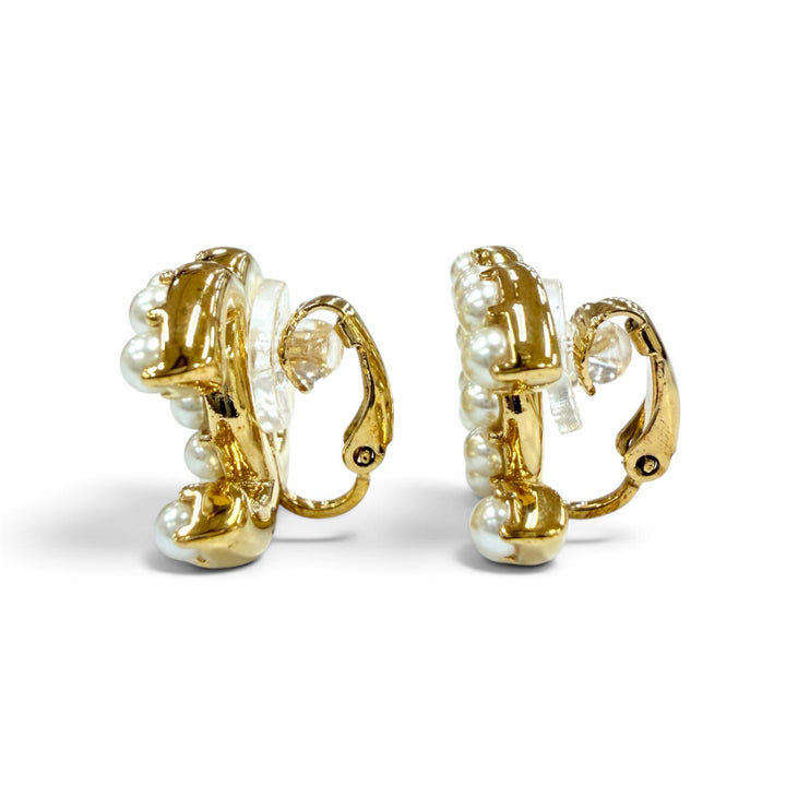 極美品☆CHANEL シャネル B24A ABD722 ココマーク エコパール ラインストーン イヤリング ゴールド イタリア製 レディース 箱・保存袋付