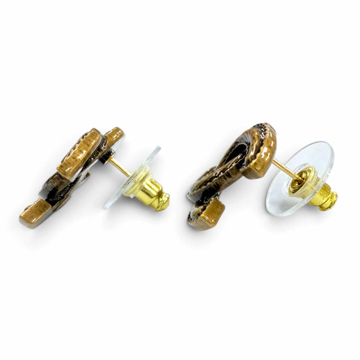 極美品☆CHANEL シャネル A24K メタル ココマーク アクセサリー ピアス アンティークゴールド フランス製 レディース 箱・保存袋付き