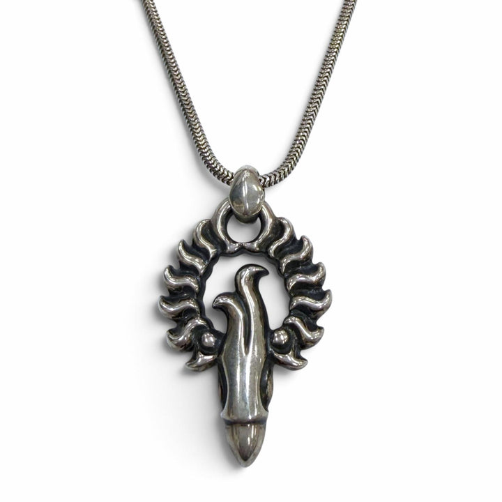 美品▼LONE ONES ロンワンズ サンダーバード ペンダント 925 スネークチェーン ネックレス シルバー S 18インチ メンズ レディース 箱付
