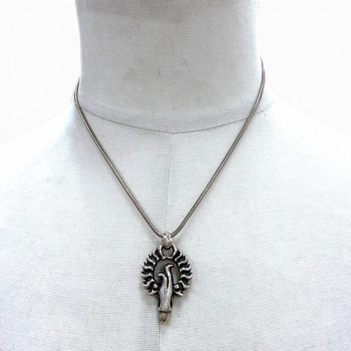 美品▼LONE ONES ロンワンズ サンダーバード ペンダント 925 スネークチェーン ネックレス シルバー S 18インチ メンズ レディース 箱付