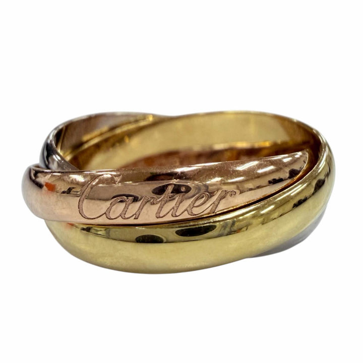 極美品☆Cartier カルティエ トリニティ リング SM AU750 イエローゴールド ホワイトゴールド ピンクゴールド 48 JP8号相当 重量4.3g