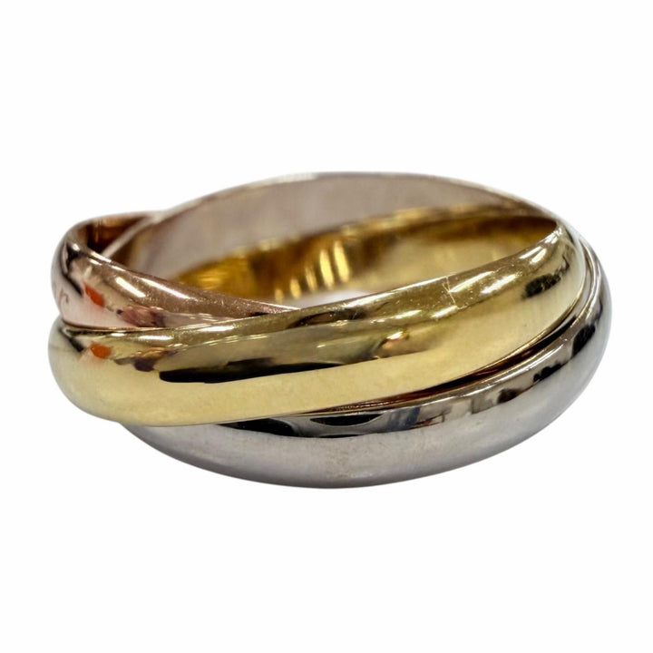 極美品☆Cartier カルティエ トリニティ リング SM AU750 イエローゴールド ホワイトゴールド ピンクゴールド 48 JP8号相当 重量4.3g