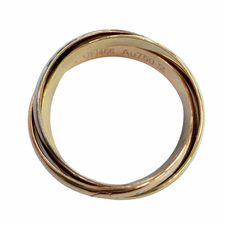 極美品☆Cartier カルティエ トリニティ リング SM AU750 イエローゴールド ホワイトゴールド ピンクゴールド 48 JP8号相当 重量4.3g