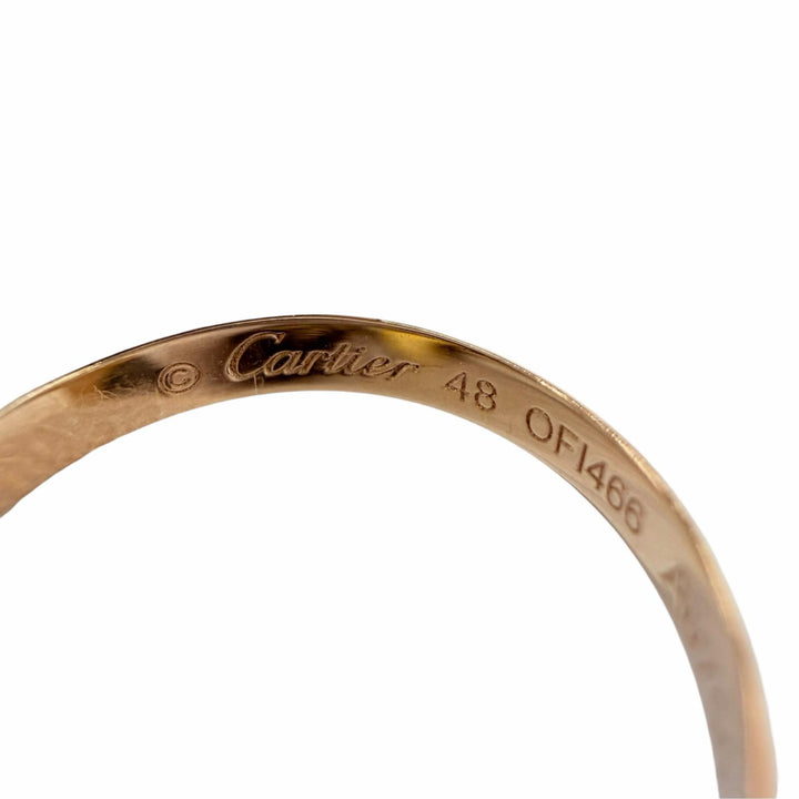 極美品☆Cartier カルティエ トリニティ リング SM AU750 イエローゴールド ホワイトゴールド ピンクゴールド 48 JP8号相当 重量4.3g