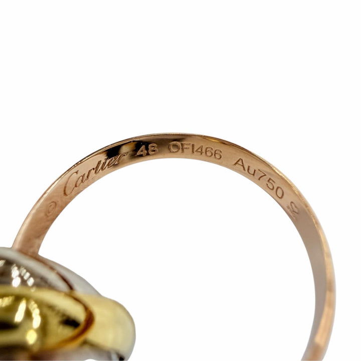 極美品☆Cartier カルティエ トリニティ リング SM AU750 イエローゴールド ホワイトゴールド ピンクゴールド 48 JP8号相当 重量4.3g