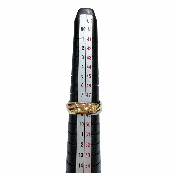 極美品☆Cartier カルティエ トリニティ リング SM AU750 イエローゴールド ホワイトゴールド ピンクゴールド 48 JP8号相当 重量4.3g