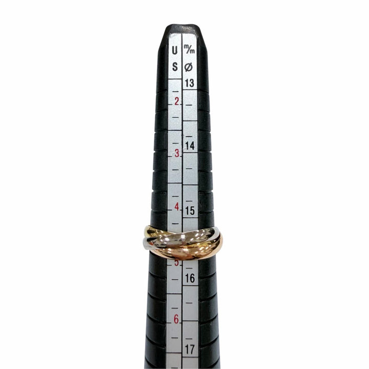 極美品☆Cartier カルティエ トリニティ リング SM AU750 イエローゴールド ホワイトゴールド ピンクゴールド 48 JP8号相当 重量4.3g