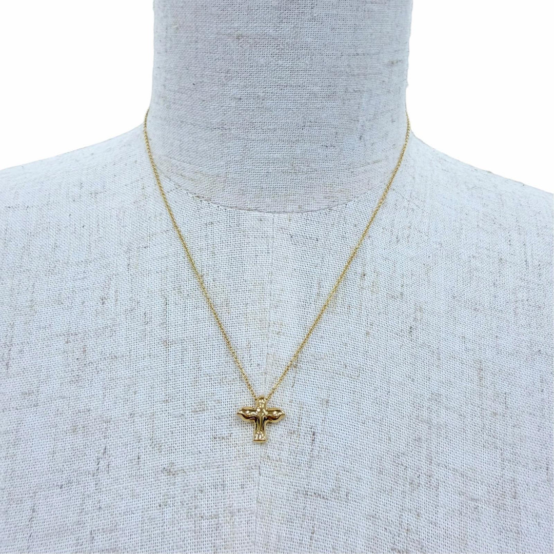 極美品☆TIFFANY&amp;Co. ティファニー エルサペレッティ バードクロス ペンダント 750（YG）イエローゴールド 重量3.8g レディース