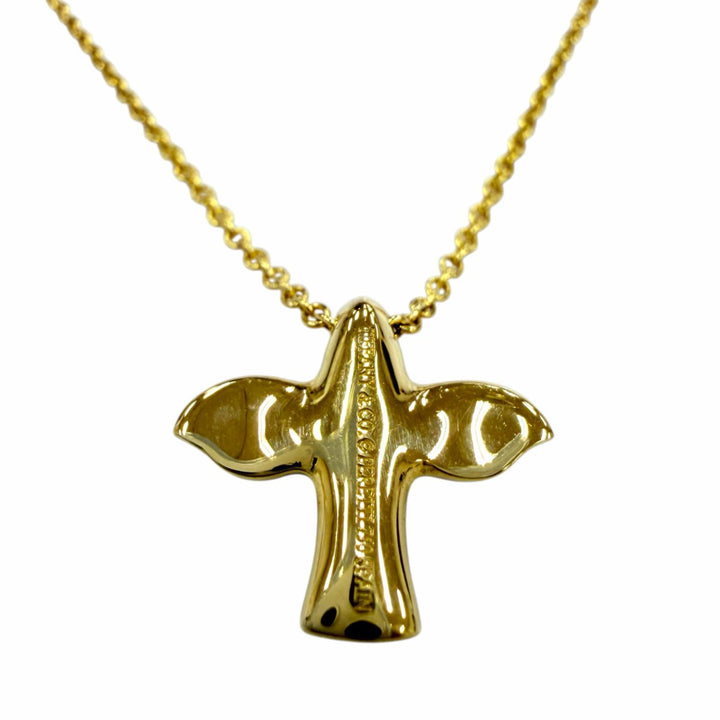 極美品☆TIFFANY&amp;Co. ティファニー エルサペレッティ バードクロス ペンダント 750（YG）イエローゴールド 重量3.8g レディース