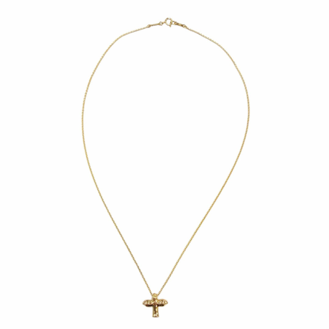 極美品☆TIFFANY&amp;Co. ティファニー エルサペレッティ バードクロス ペンダント 750（YG）イエローゴールド 重量3.8g レディース