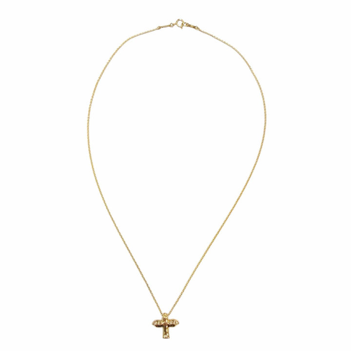 極美品☆TIFFANY&amp;Co. ティファニー エルサペレッティ バードクロス ペンダント 750（YG）イエローゴールド 重量3.8g レディース
