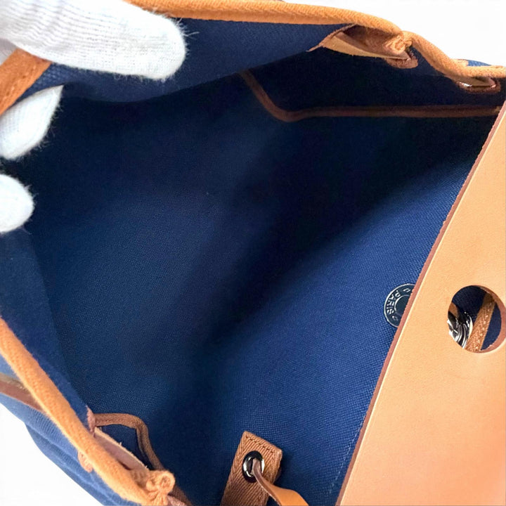 極美品△HERMES エルメス エールバッグジップ 31 PM トワルミリタリー ヴァッシュハンター ブルーマリン シルバー金具 2WAY W刻印 仏製