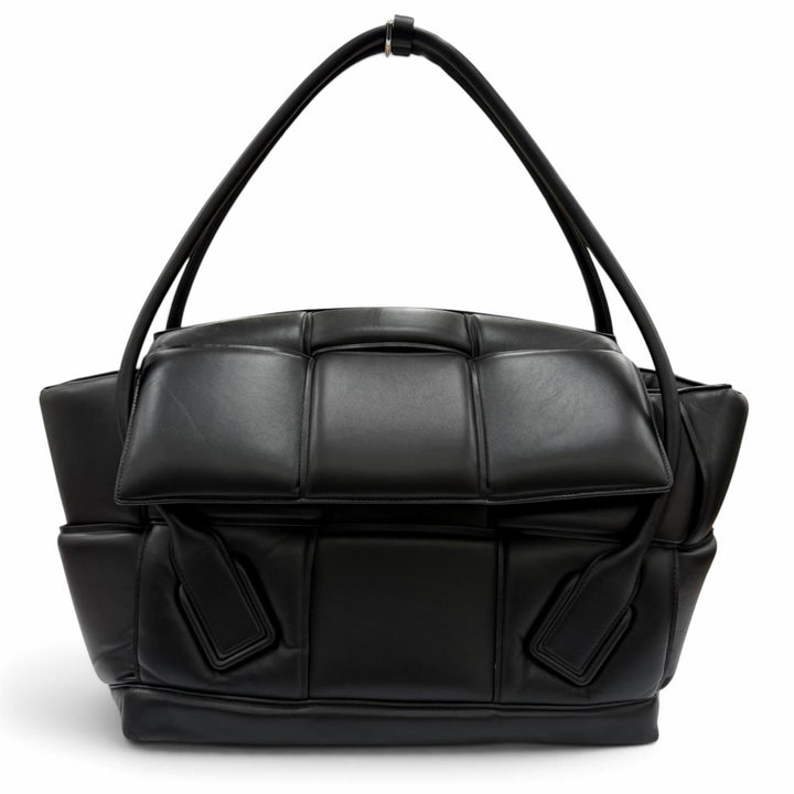 美品☆BOTTEGAVENETA ボッテガヴェネタ 573400 パデッド ラージ アルコ ハンドバッグ レザー ブラック イタリア製 レディース 保存袋付き