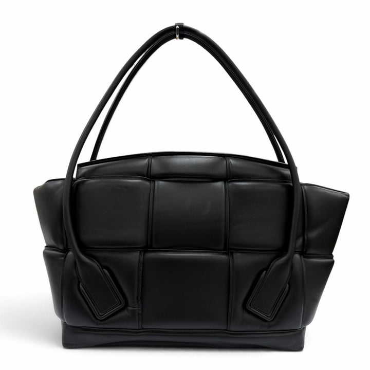 美品☆BOTTEGAVENETA ボッテガヴェネタ 573400 パデッド ラージ アルコ ハンドバッグ レザー ブラック イタリア製 レディース 保存袋付き