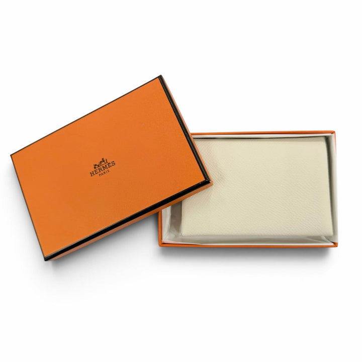未使用品☆HERMES エルメス カルヴィ デュオ ヴォーエプソン クレ シルバー金具 二つ折り財布 W刻印 フランス製 レディース 箱付き