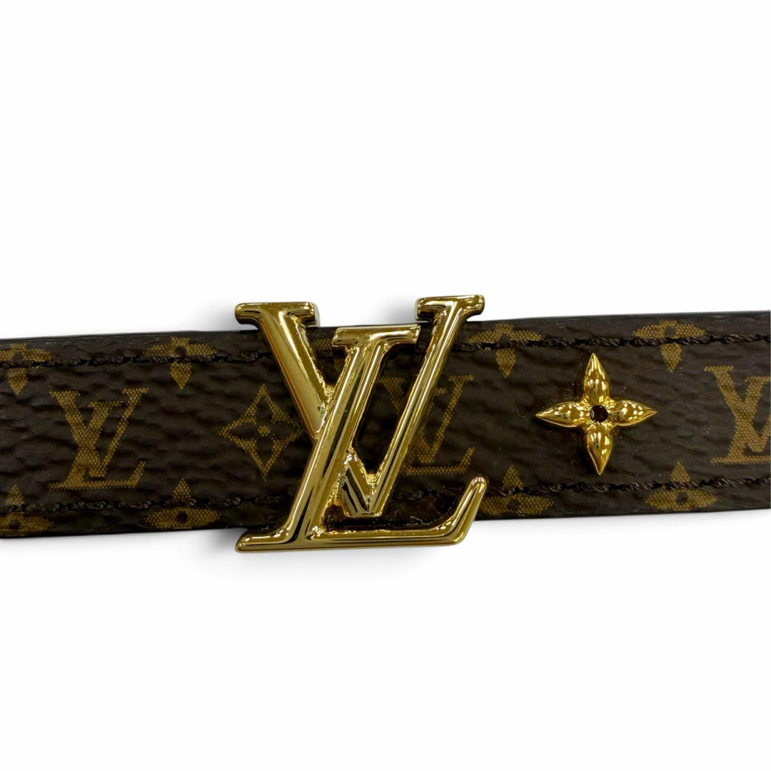 美品☆LOUIS VUITTON ルイヴィトン M8526 モノグラム ブレスレット LVアイコニック レザー ブラウン 19 スペイン製 レディース 保存袋付