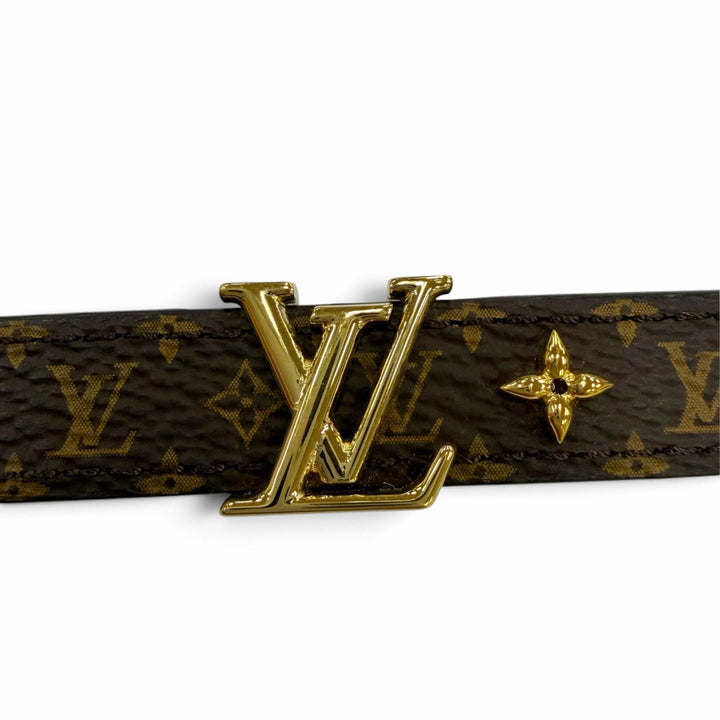 美品☆LOUIS VUITTON ルイヴィトン M8526 モノグラム ブレスレット LVアイコニック レザー ブラウン 19 スペイン製 レディース 保存袋付