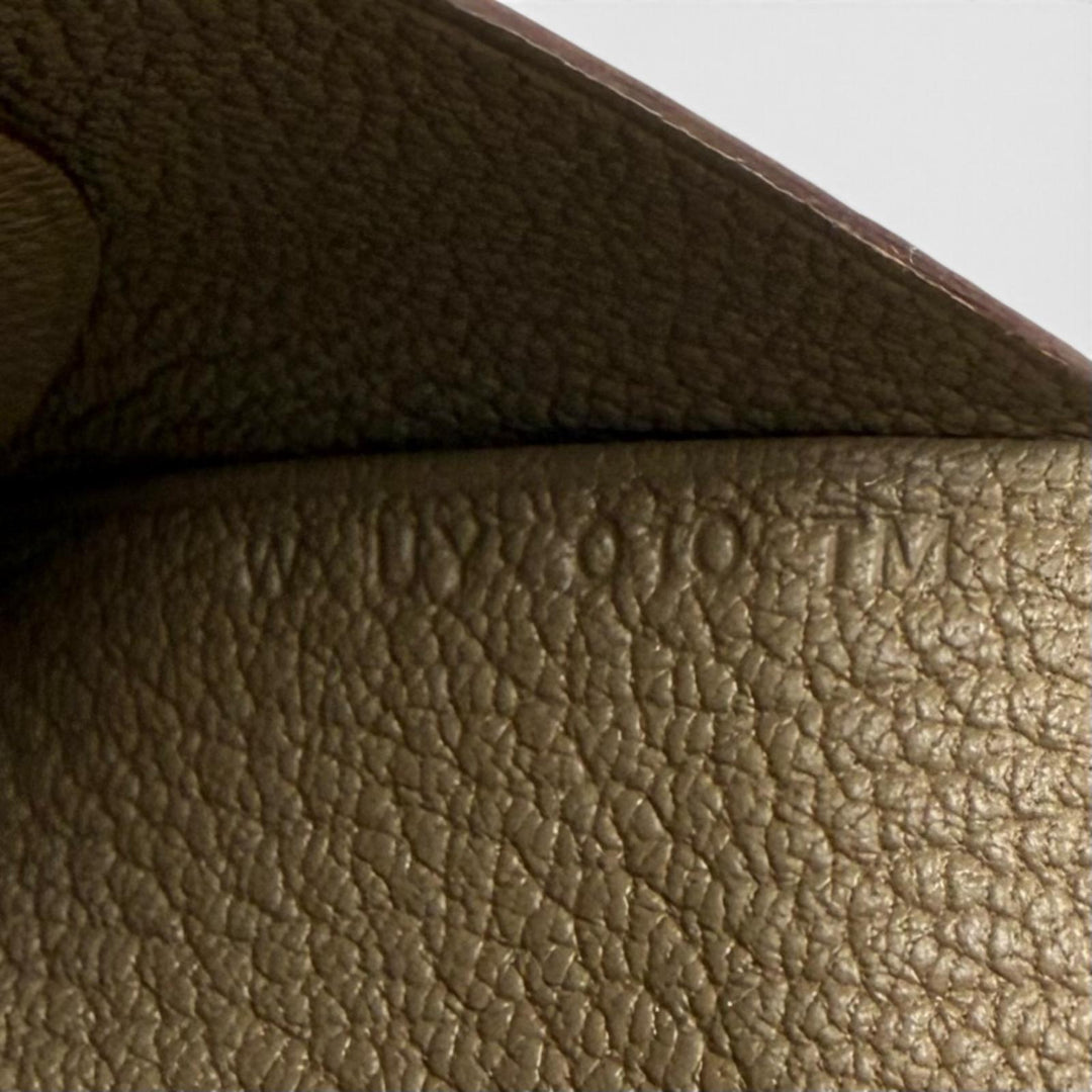 極美品★HERMES エルメス カルヴィ デュオ エトゥープ シェーブル セリエ金具 二つ折り財布 W刻印 フランス製 レディース 箱付き