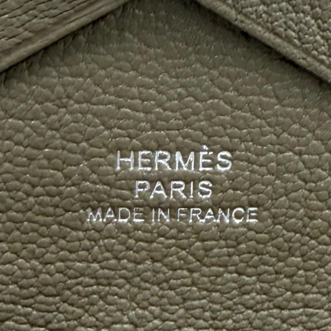 極美品★HERMES エルメス カルヴィ デュオ エトゥープ シェーブル セリエ金具 二つ折り財布 W刻印 フランス製 レディース 箱付き