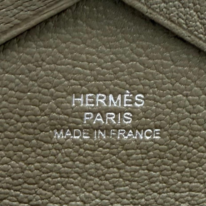 極美品★HERMES エルメス カルヴィ デュオ エトゥープ シェーブル セリエ金具 二つ折り財布 W刻印 フランス製 レディース 箱付き