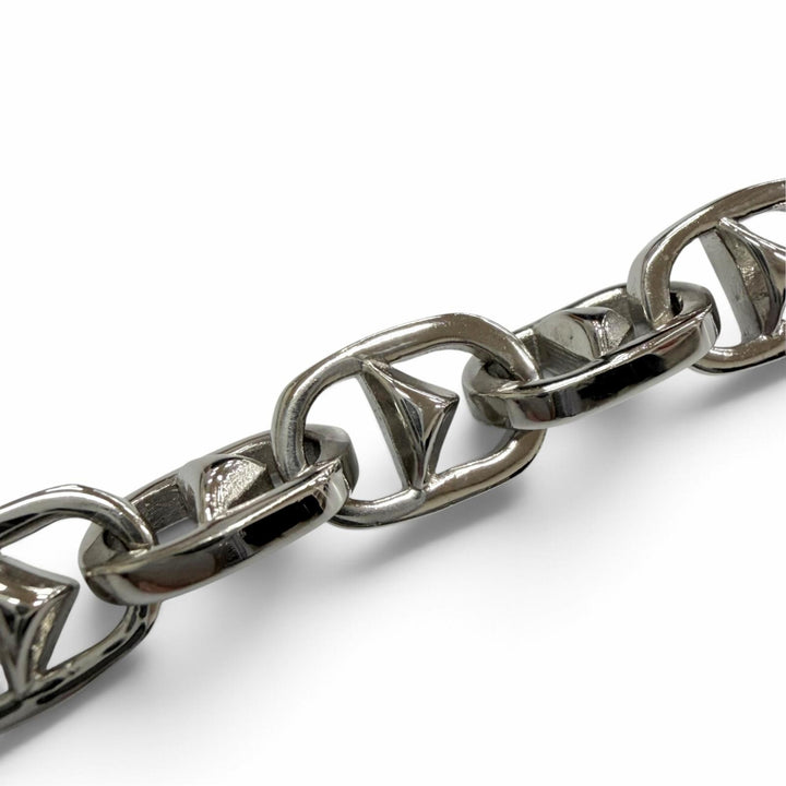 美品▼PRADA プラダ 2JB521 AG925 トライアングルチャーム チェーンブレスレット シルバー M イタリア製 重量22.2g 定価236500円 箱付き