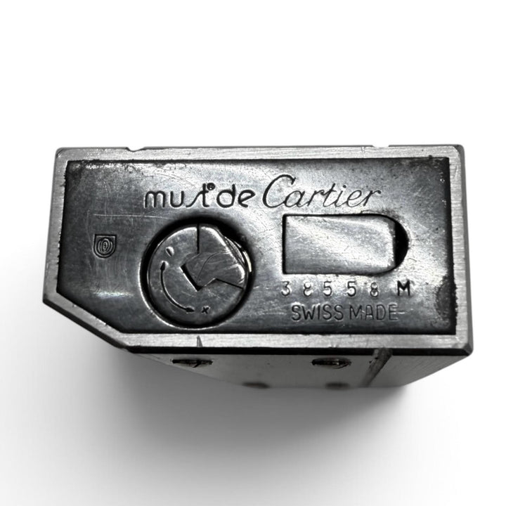 良品▼Cartier カルティエ サントス ペンタゴン ローラー式 ガス ライター シルバー ゴールド スイス製 メンズ 着火確認済み