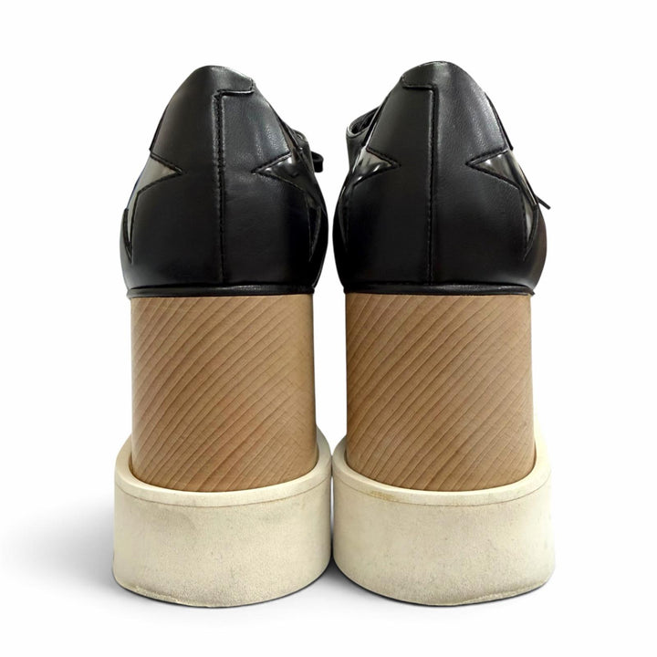 美品△Stella McCartney ステラマッカートニー 363998 ELYSE エリス プラットフォーム スター 厚底 スニーカー ブラック 36.5 イタリア製