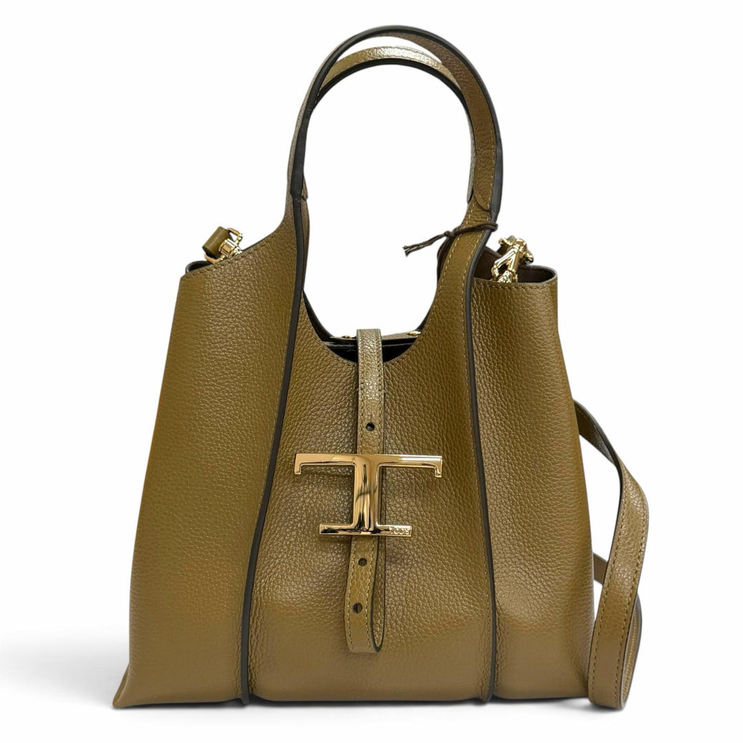 極美品△TOD’S トッズ XBWTSBA9100 Tタイムレス ミニ ショッピングバッグ レザー ポーチ付 2WAY ハンド トートバッグ ショルダーバッグ