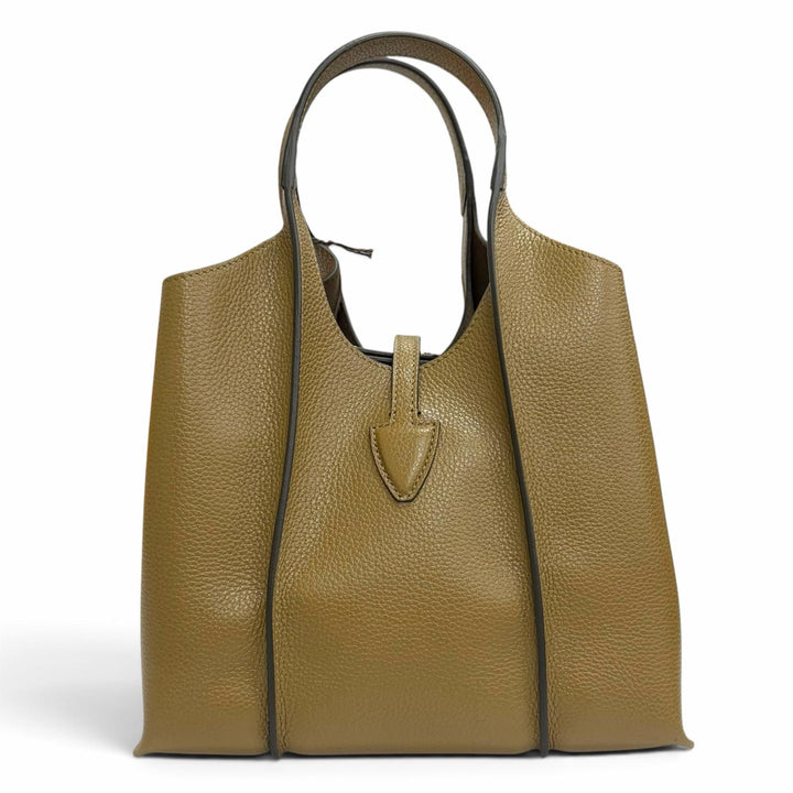 極美品△TOD’S トッズ XBWTSBA9100 Tタイムレス ミニ ショッピングバッグ レザー ポーチ付 2WAY ハンド トートバッグ ショルダーバッグ