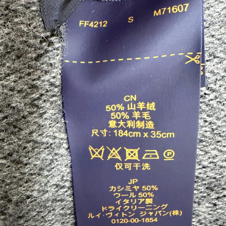美品□LOUIS VUITTON ルイヴィトン 2022年製 M71607 モノグラム グラディエント カシミヤ ウール マフラー ノワール イタリア製 正規品