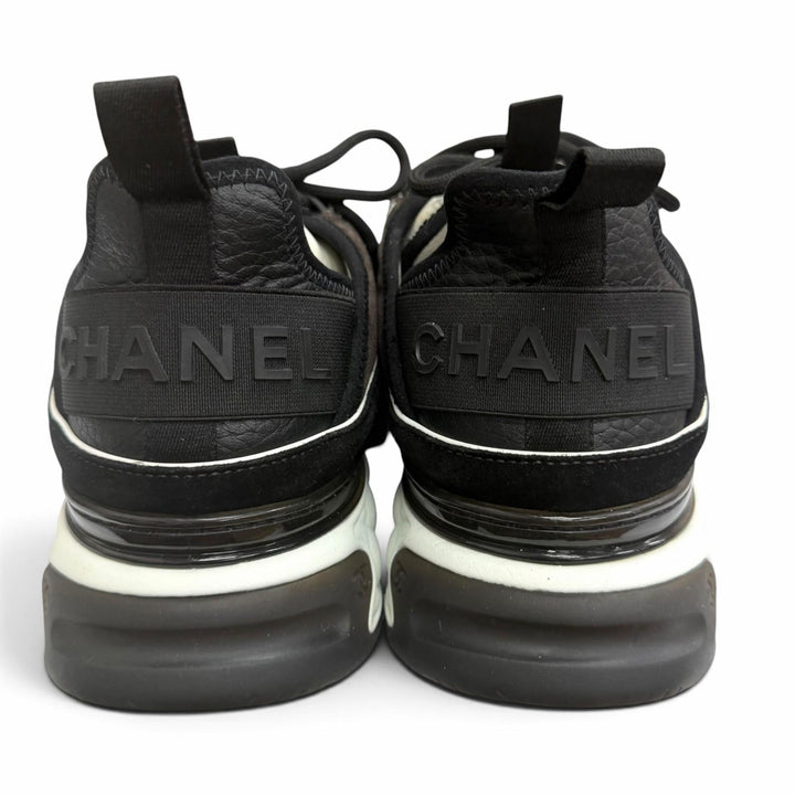 美品□CHANEL シャネル スウェードレザー G39072 ココマーク金具 マトラッセ ローカットスニーカー ブラック 42 イタリア製 メンズ