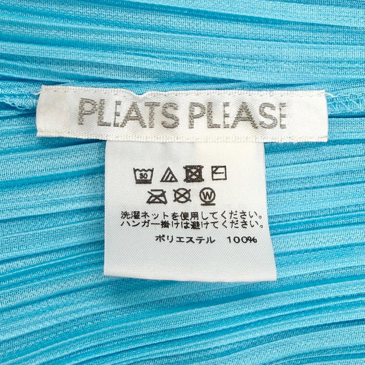 極美品△PLEATS PLEASE プリーツプリーズ イッセイミヤケ PP71-JH573 ノースリーブ バルーントップス チュニック ブルー 3 日本製 正規品