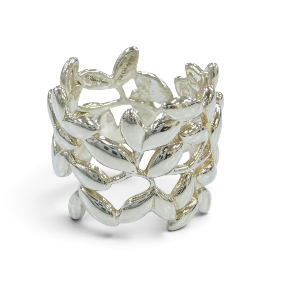 美品☆TIFFANY&amp;Co. ティファニー パロマピカソ オリーブリーフ ワイド リング AG925 指輪 シルバー JP11号相当 重量5.76g レディース