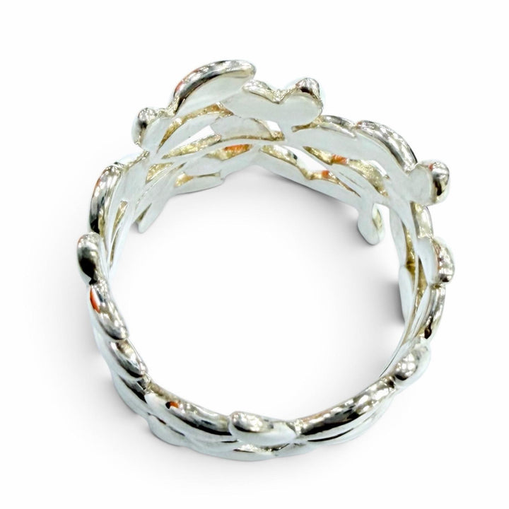 美品☆TIFFANY&amp;Co. ティファニー パロマピカソ オリーブリーフ ワイド リング AG925 指輪 シルバー JP11号相当 重量5.76g レディース