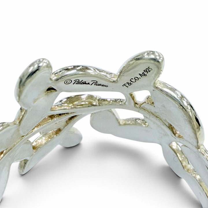 美品☆TIFFANY&amp;Co. ティファニー パロマピカソ オリーブリーフ ワイド リング AG925 指輪 シルバー JP11号相当 重量5.76g レディース