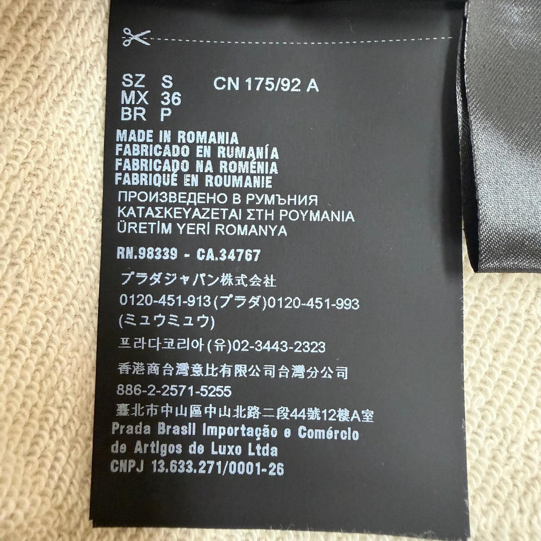 極美品▼PRADA プラダ 2023年製 UJL24B コットン100% ロゴ刺繍 フーデッド プルオーバー パーカー グレー系 S 正規品 メンズ