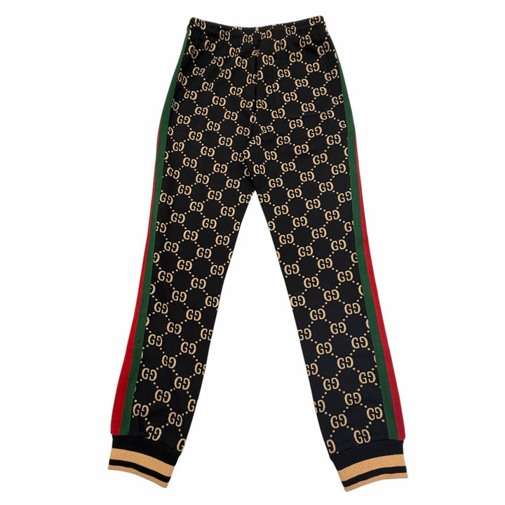 未使用品▼GUCCI グッチ 695976 ウェブライン GG コットン ジャージー ジョガーパンツ トラックパンツ ブラック XS 伊製 正規品 メンズ