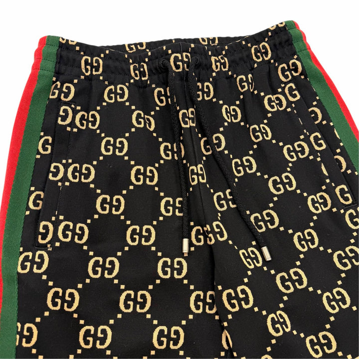 未使用品▼GUCCI グッチ 695976 ウェブライン GG コットン ジャージー ジョガーパンツ トラックパンツ ブラック XS 伊製 正規品 メンズ