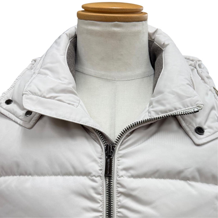 未使用品▼MOORER ムーレー FIRE-WK フーデッド WZIPUP ダウンベスト ホワイト系 46 伊製 メンズ 定価212300円 ガーメント・ハンガー付き