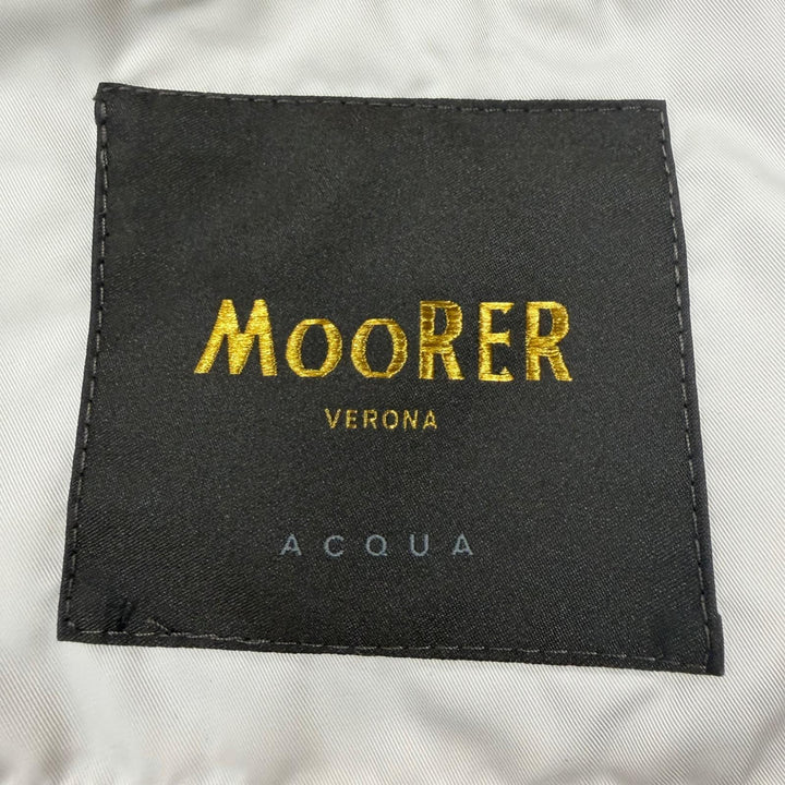未使用品▼MOORER ムーレー FIRE-WK フーデッド WZIPUP ダウンベスト ホワイト系 46 伊製 メンズ 定価212300円 ガーメント・ハンガー付き