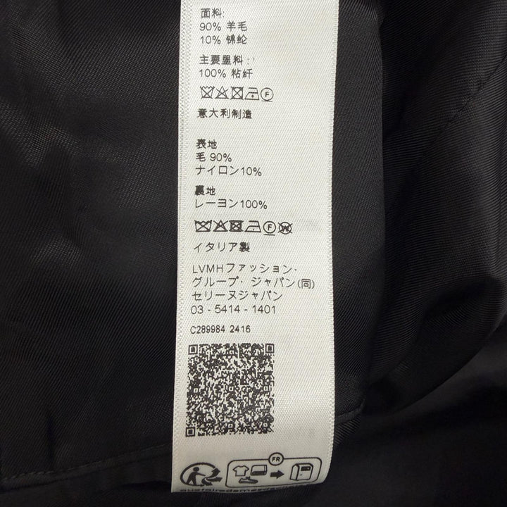 極美品□CELINE セリーヌ 2V86W896C Cロゴ カレッジ テディジャケット ボンバージャケット ブラック IT 44 イタリア製 正規品 メンズ