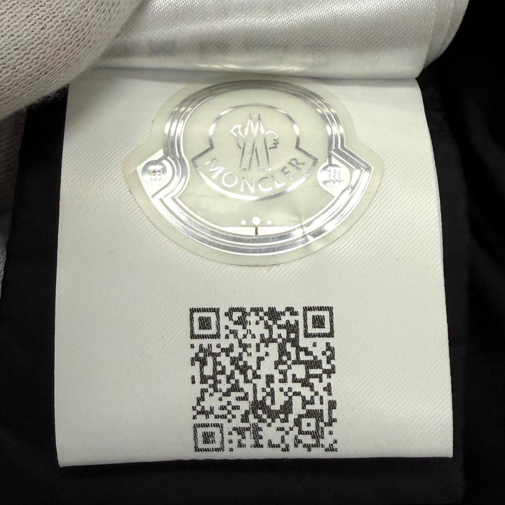 極美品★MONCLER モンクレール DANUBE ロゴ入りベルト フード付 ZIP UP ダウンジャケット アウター ブラック 1 国内正規品 レディース